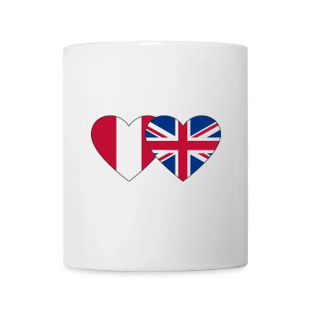 Peru England Herz Flagge - Tasse - Weiß - Vorne