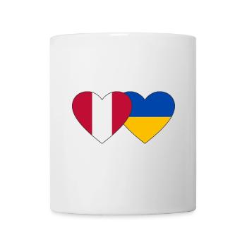 Peru Ukraine Herz Flagge - Tasse - Weiß - Vorne