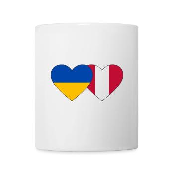 Ukraine Pérou Drapeau du Cœur - Mug blanc - blanc - Devant