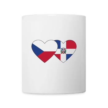 Czech Republic Dominican Republic Flag Heart - Mug - white - Front