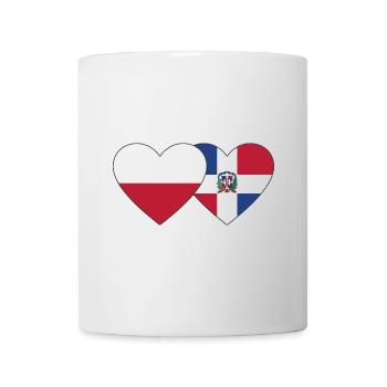 Poland Dominican Republic Flag Heart - Mug - white - Front