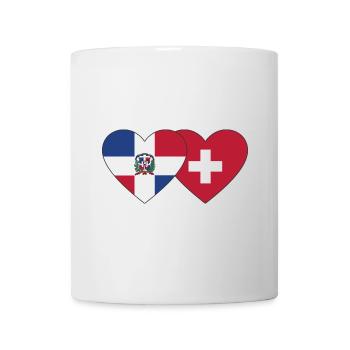 République dominicaine Suisse Flag Heart - Mug blanc - blanc - Devant