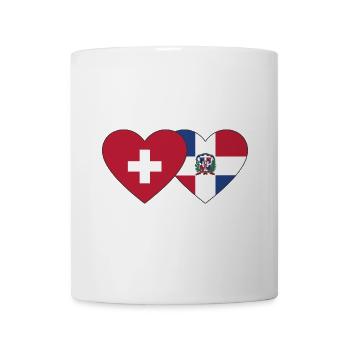 Suisse République dominicaine Flag Heart - Mug blanc - blanc - Devant