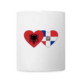 Albanien Dominikanische Republik Flagge Herz - Tasse - Weiß - Vorne