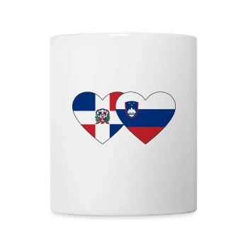 Dominikanische Republik Slowenien Flagge Herz - Tasse - Weiß - Vorne