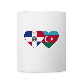 Dominikanische Republik Aserbaidschan Flagge Herz - Tasse - Weiß - Vorne