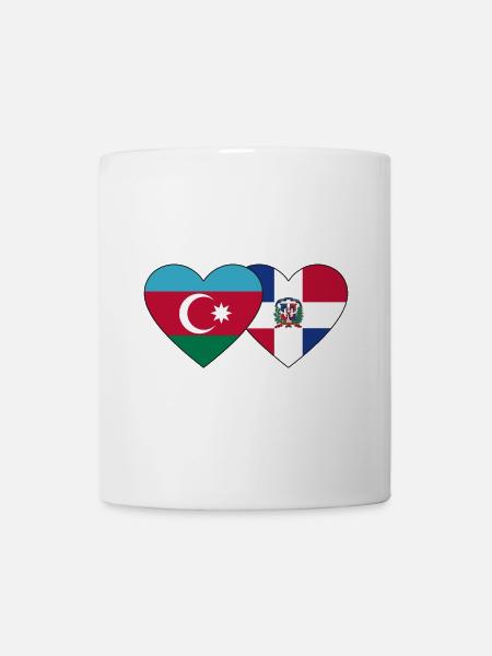 Aserbaidschan Dominikanische Republik Flagge Herz - Tasse - Weiß