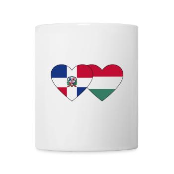 Dominican Republic Hungary Flag Heart - Mug - white - Front