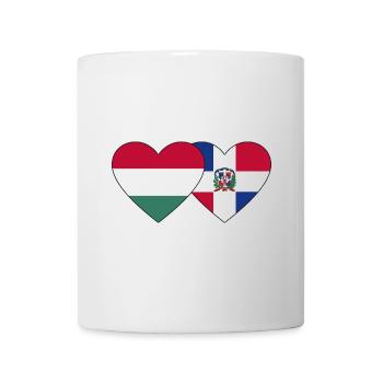 Hungary Dominican Republic Flag Heart - Mug - white - Front