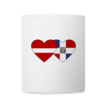 Lettonie République dominicaine Flag Heart - Mug blanc - blanc - Devant