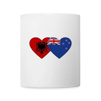Albanien Neuseeland Flagge Herz - Tasse - Weiß - Vorne