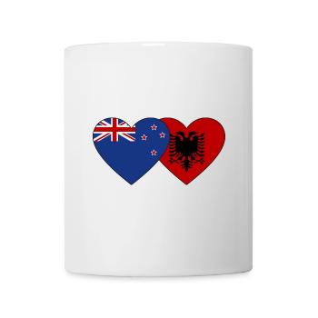 Neuseeland Albanien Flagge Herz - Tasse - Weiß - Vorne