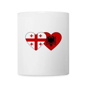Georgien Albanien Flagge Herz - Tasse - Weiß - Vorne