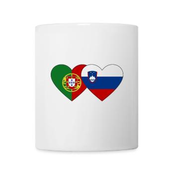 Portugal Slovenia Flag Heart - Mug - white - Front