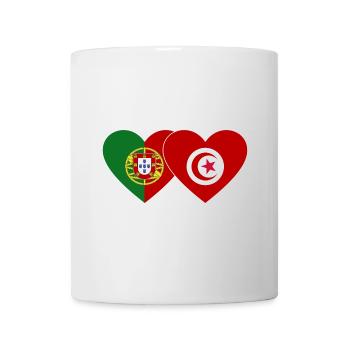 Portugal Tunesien Flagge Herz - Tasse - Weiß - Vorne