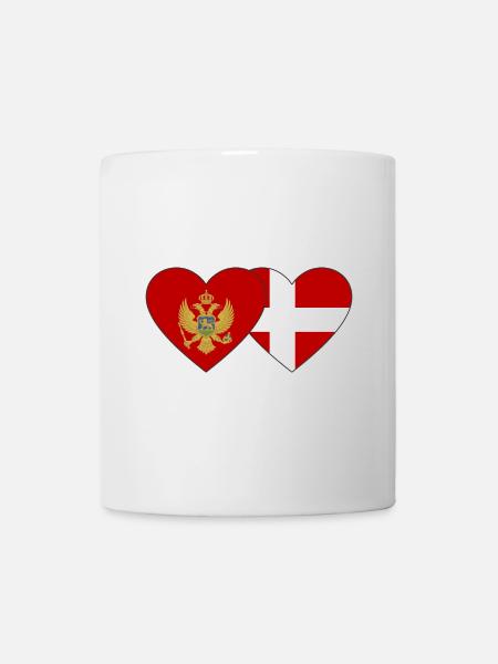 Montenegro Dänemark Flagge - Tasse - Weiß