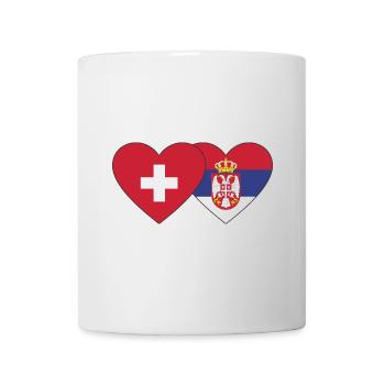 Switzerland Serbia Flag Heart - Mug - white - Front