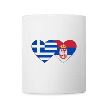 Greece Serbia Flag Heart - Mug - white - Front