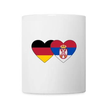 Germany Serbia Flag Heart - Mug - white - Front
