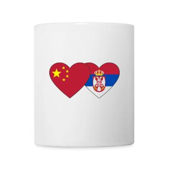 Chine Serbie Drapeau du Cœur - Mug blanc - blanc - Devant