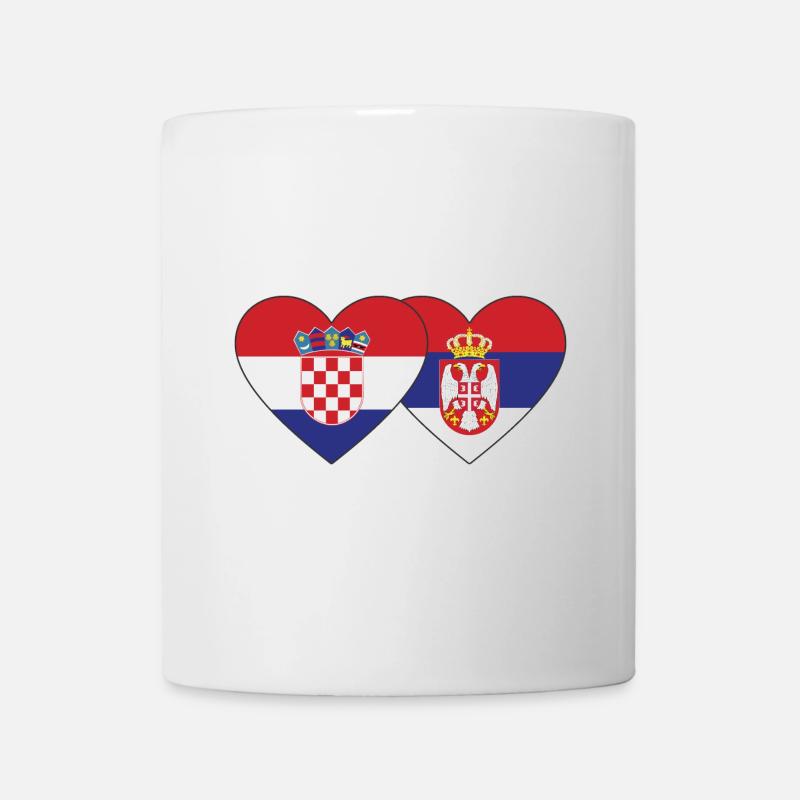 Kroatien Serbien Herz Flagge - Tasse - Weiß