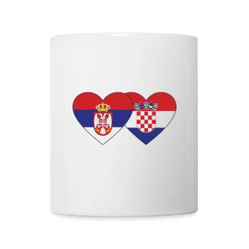 Serbie Croatie Drapeau du cœur - Mug blanc - blanc - Devant