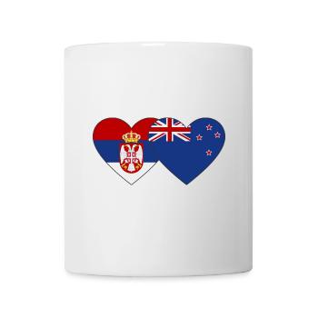 Serbien Neuseeland Herz Flagge - Tasse - Weiß - Vorne