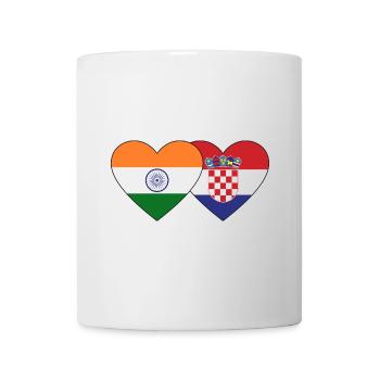 Indien Kroatien Flagge Herz - Tasse - Weiß - Vorne