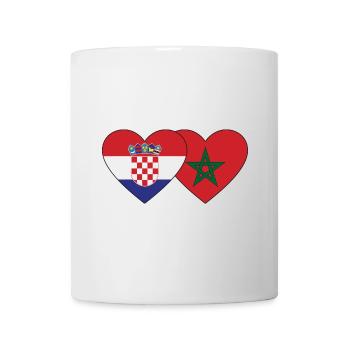 Kroatien Marokko Flagge Herz - Tasse - Weiß - Vorne