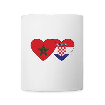 Maroc Croatie Flag Coeur - Mug blanc - blanc - Devant