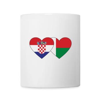 Croatia Madagascar flag heart - Mug - white - Front