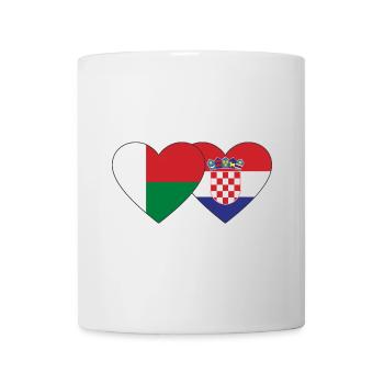 Madagascar Croatie Flag Coeur - Mug blanc - blanc - Devant