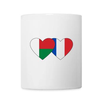Madagascar France Flag Coeur - Mug blanc - blanc - Devant