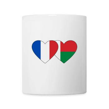 France Madagascar drapeau coeur - Mug blanc - blanc - Devant