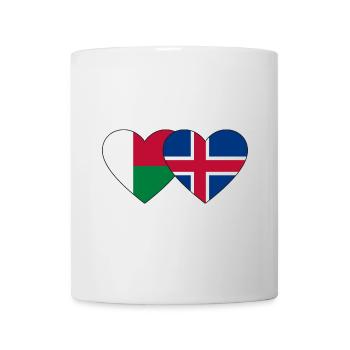Madagascar Iceland Flag Heart - Mug - white - Front