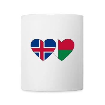 Iceland Madagascar Flag Heart - Mug - white - Front