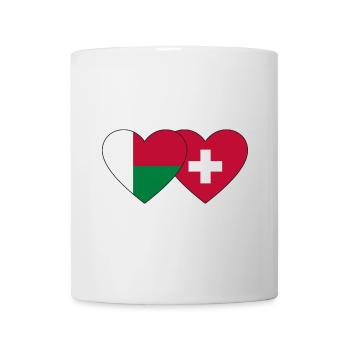 Madagascar Suisse Flag Coeur - Mug blanc - blanc - Devant