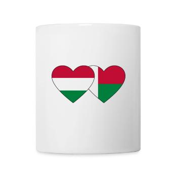 Hungary Madagascar Flag Heart - Mug - white - Front