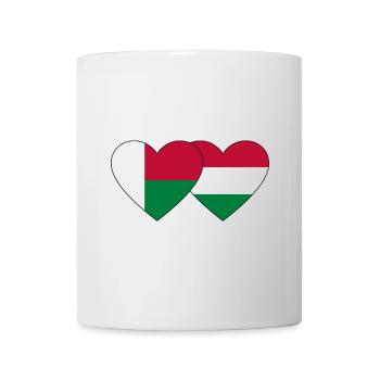 Madagascar Hungary Flag Heart - Mug - white - Front
