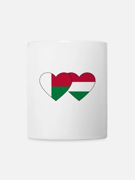 Madagaskar Ungarn Flagge Herz - Tasse - Weiß