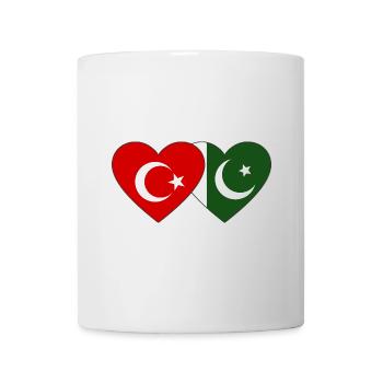 Turkey Pakistan Flag Heart - Mug - white - Front