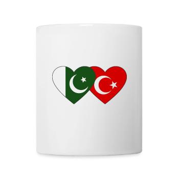 Pakistan Turquie Drapeau Coeur - Mug blanc - blanc - Devant