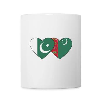 Pakistan Türkmenistan Flagge Herz - Tasse - Weiß - Vorne
