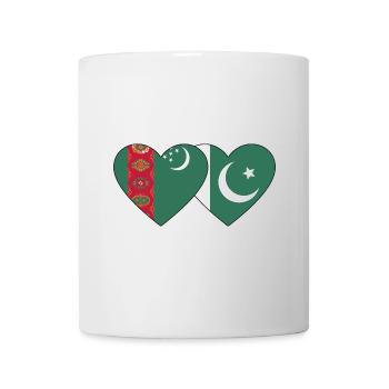 Türkmenistan Pakistan Flagge Herz - Tasse - Weiß - Vorne