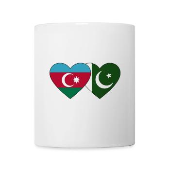Azerbaijan Pakistan Flag Heart - Mug - white - Front