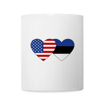 États-Unis Estonie Flag Heart - Mug blanc - blanc - Devant