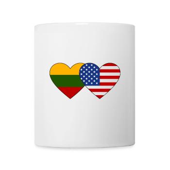 Lithuania USA Flag Heart - Mug - white - Front