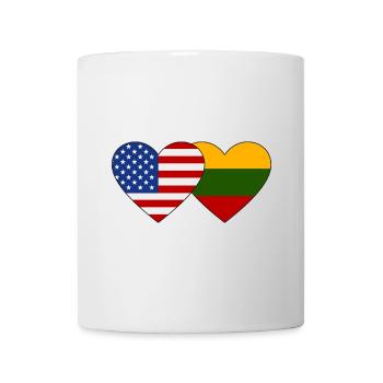 USA Litauen Flagge Herz - Tasse - Weiß - Vorne