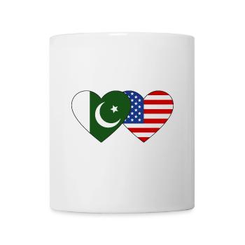 Pakistan USA Flag Heart - Mug - white - Front