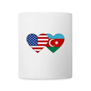 USA Azerbaijan flag heart - Mug - white - Front